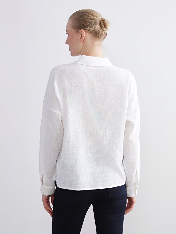 Moudda LC Waikiki - Chemise tissée manches longues Femme Buxe blanc - Tunisie 4