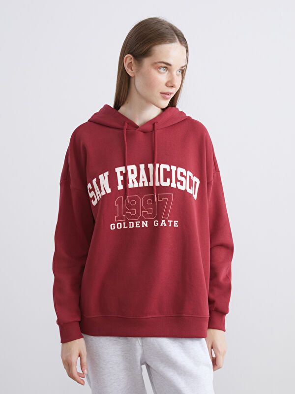 Moudda LC Waikiki - Sweatshirt en jersey Femme Bordeaux - Tunisie 1