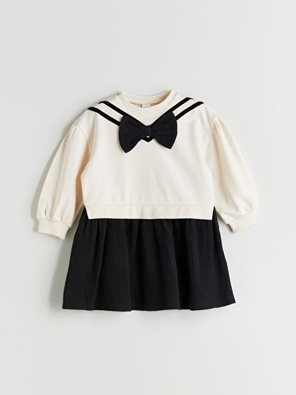 Moudda LC Waikiki - Robe en jersey manches longues Fille Crème - Tunisie 1