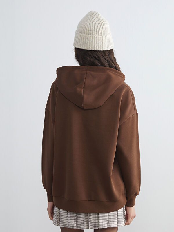 Moudda LC Waikiki - Tunique en jersey manches longues Femme Brun chocolat - Tunisie 4