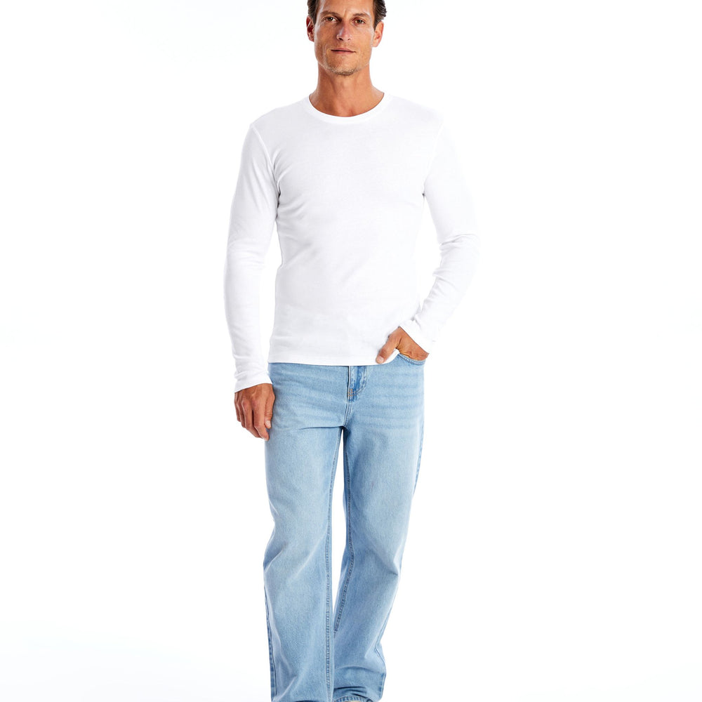 Moudda LC Waikiki - T-shirt jersey manches longues basique Homme Buxe blanc - Tunisie 2