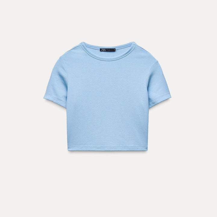 Moudda ZARA - T-shirt court en viscose, col rond - Tunisie 1