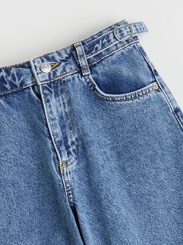 Moudda LC Waikiki - Pantalon tissé en denim Fille Lavage à l'acide bleu - Tunisie 2