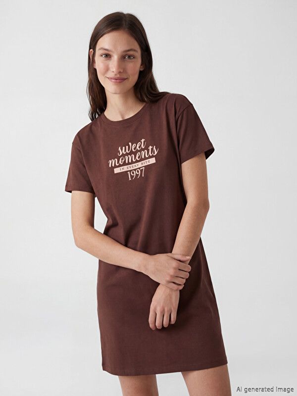 Moudda LC Waikiki - Chemise de nuit pour Femme couleur Marron - Tunisie 1