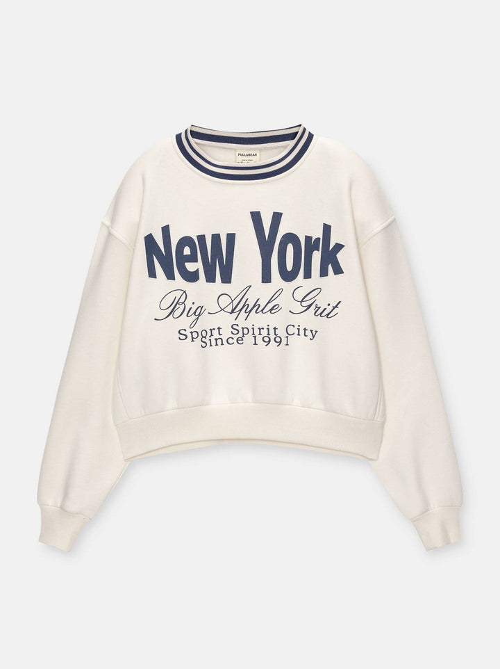 Moudda PULL & BEAR - Sweat Graphique Côtelé Rayure Contraste - Tunisie 5