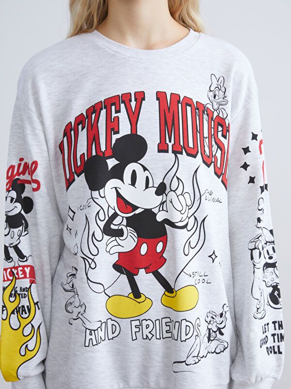 Moudda LC Waikiki - Sweatshirt en jersey sous licence Femme Mélange de gris - Tunisie 3