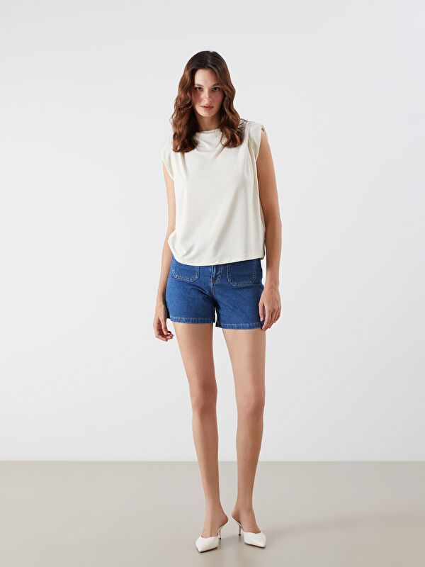 Moudda LC Waikiki - Body jersey manches courtes Femme Beige clair - Tunisie 2