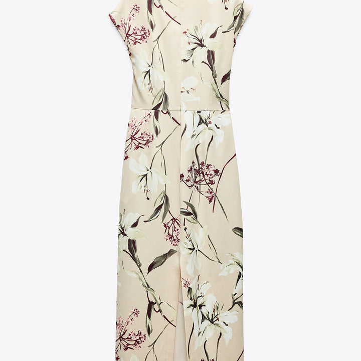 Moudda ZARA - Robe Midi Satin - Imprimé Fleurs & Plis Devant - Tunisie 2