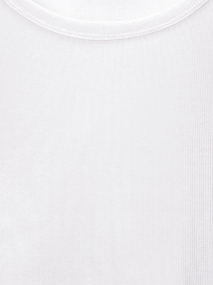 Moudda PULL & BEAR - T-Shirt - Côtes & Col Rond (Blanc) - Tunisie 4