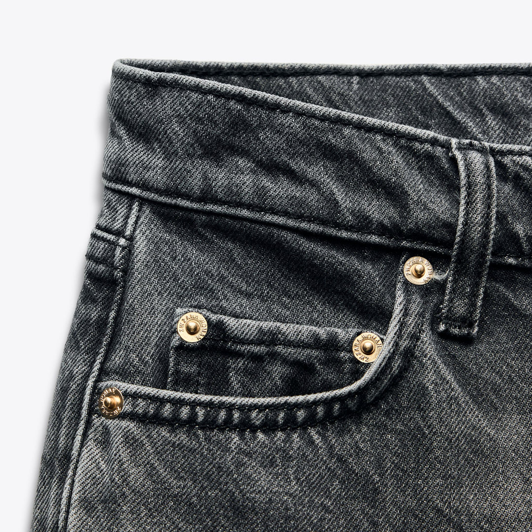 Moudda ZARA - Pantalon Droit - Taille Basse & Noir Lavé - Tunisie 3