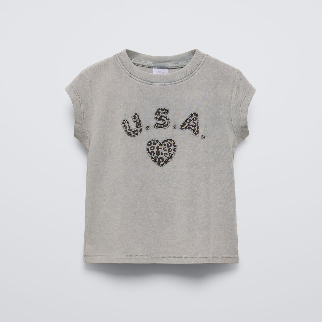 Moudda ZARA - T-shirt patch imprimé animalier délavé - Tunisie 1
