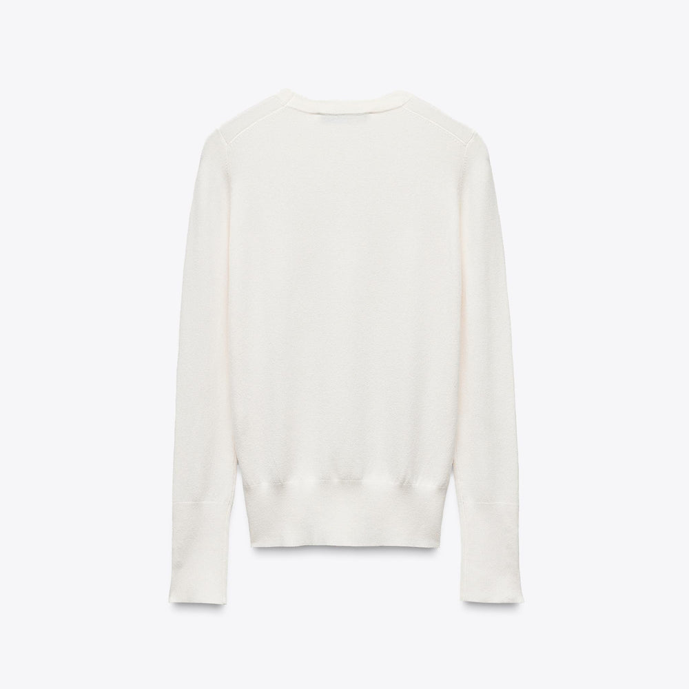 Moudda ZARA - Pull Basic - Col Caja, Bouton Doré & Poignet - Tunisie 2