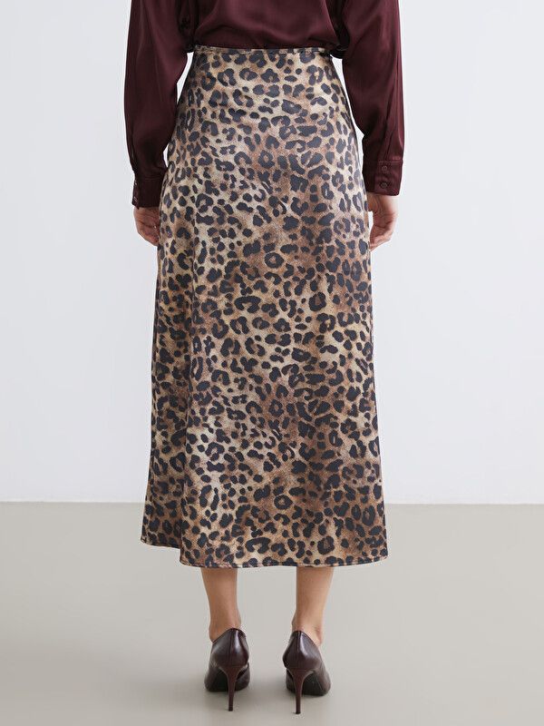 Moudda LC Waikiki - Jupe longue en tissu pour Femme couleur Marron imprimé - Tunisie 4