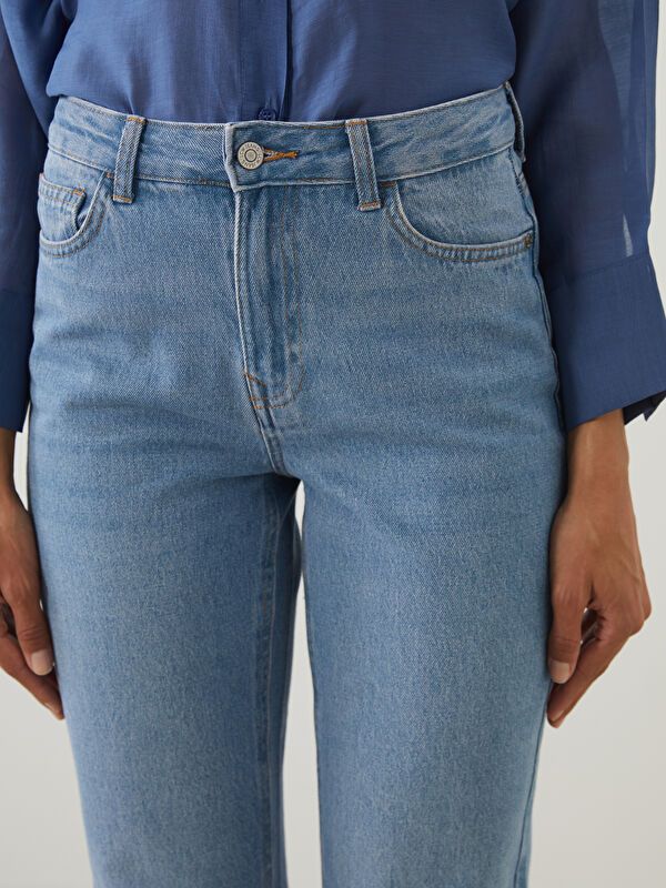 Moudda LC Waikiki - Pantalon tissé en denim Femme Canne indigo clair - Tunisie 3