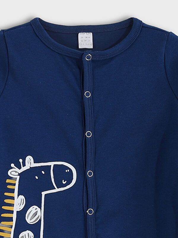 Moudda LC Waikiki - Salopette bébé en jersey manches longues Garçon Marine indigo - Tunisie 3