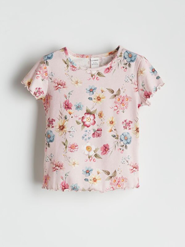 Moudda LC Waikiki - Body jersey manches courtes Fille Imprimé rose - Tunisie 1