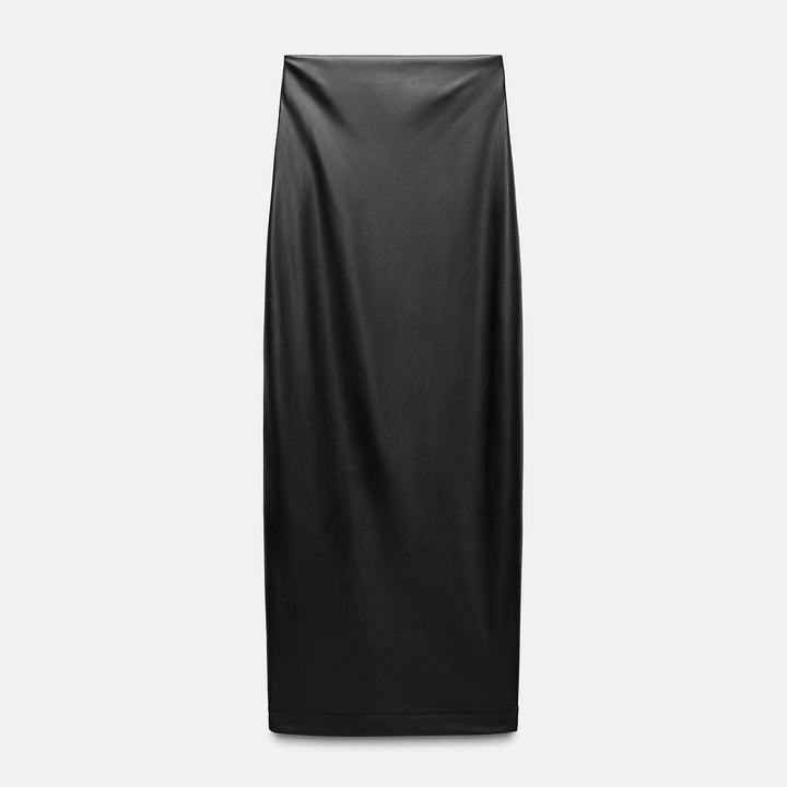 Moudda ZARA - Jupe mi-longue ajustée taille haute similicuir - Tunisie 1