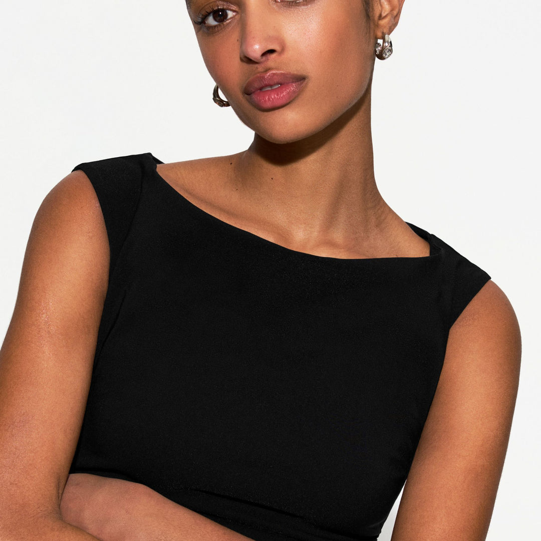 Moudda BERSHKA - Robe Midi Bengaline - Bardot (Noir) - Tunisie 2
