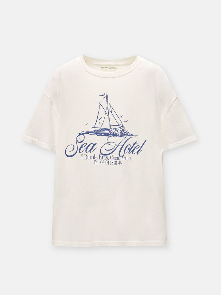 Moudda PULL & BEAR - Body Graphique Illustration Bateau - Tunisie 1