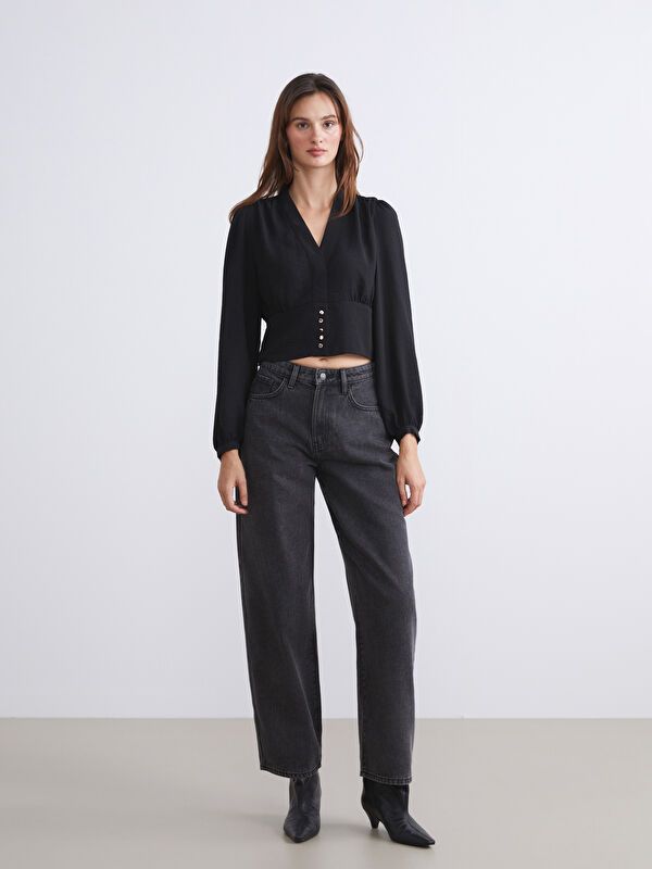 Moudda LC Waikiki - Chemisier (blouse) manches longues en tissu pour Femme - Tunisie 2