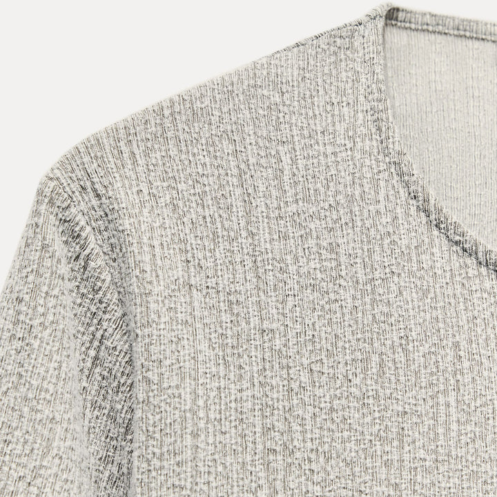 Moudda ZARA - Gris perlé – sweat nœud texture brossée coordonné - Tunisie 3