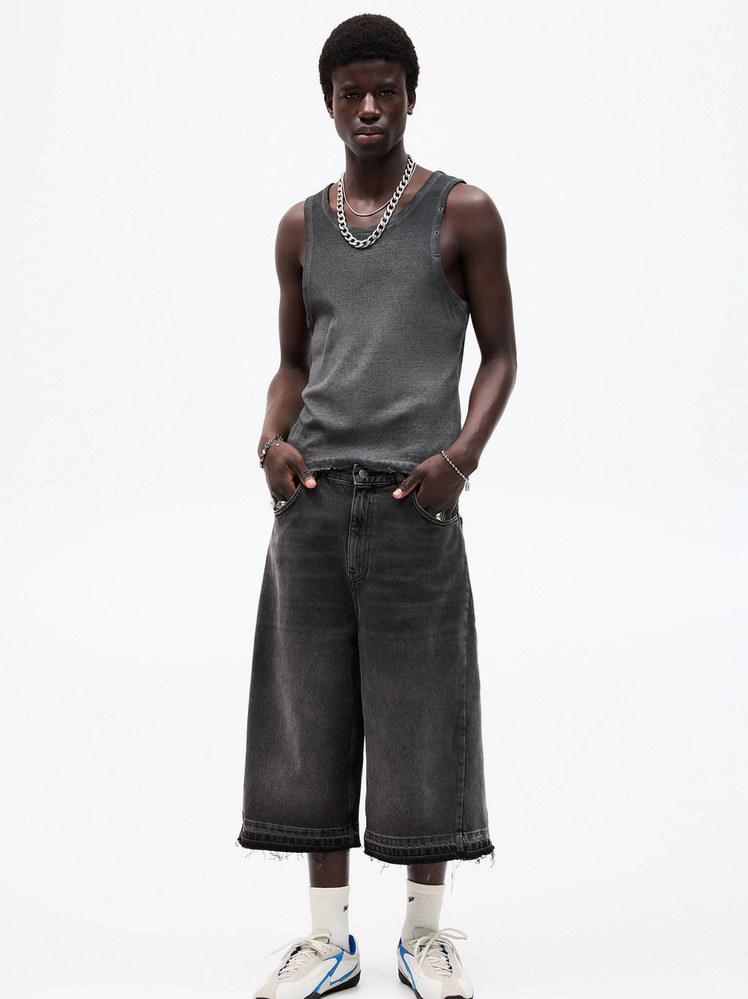 Moudda PULL & BEAR - Bermuda Denim - Super Baggy & Frangée - Tunisie 2
