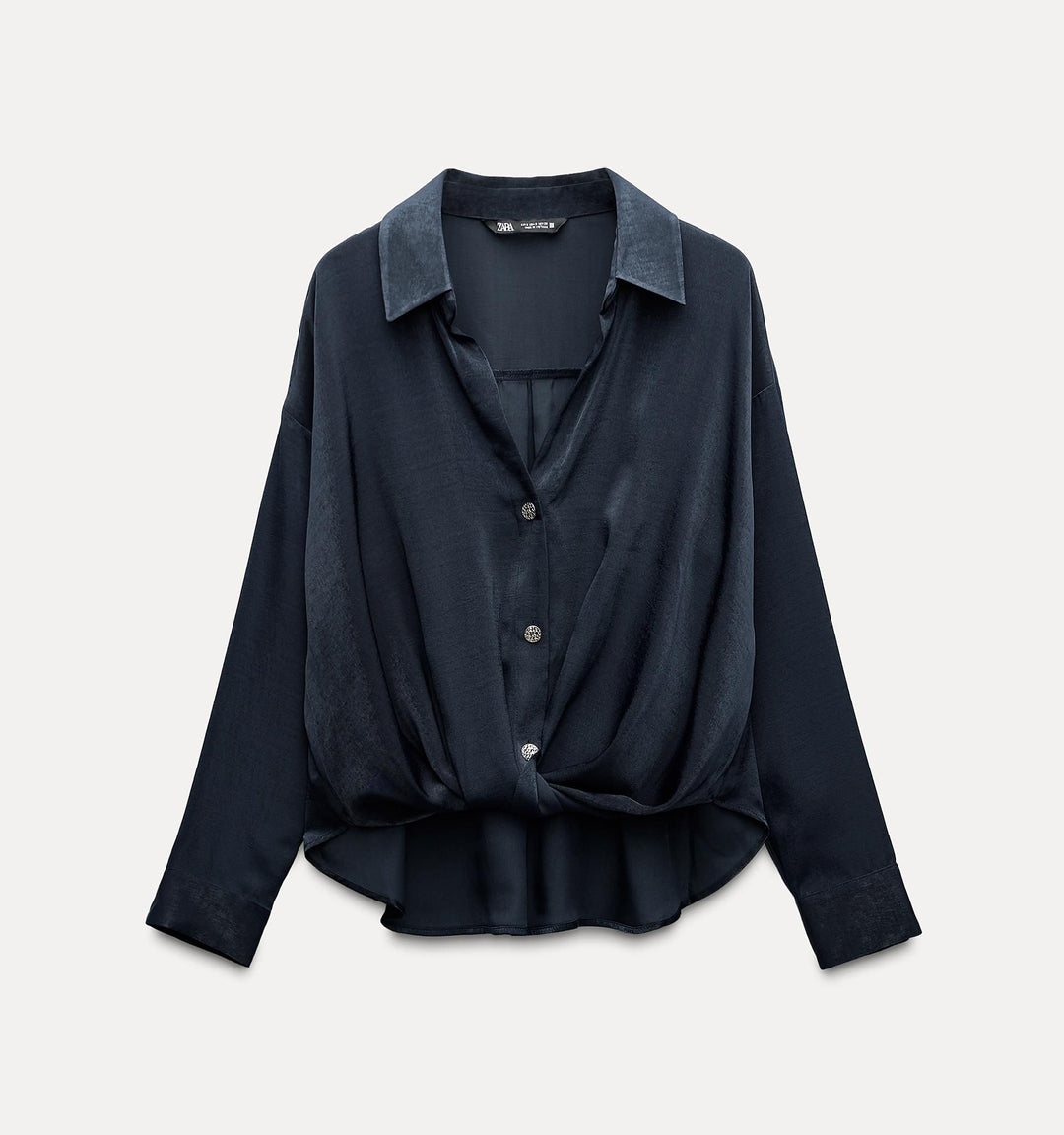 Moudda ZARA - Blouse Satinée à Nœud Bouton Doré - Tunisie 2