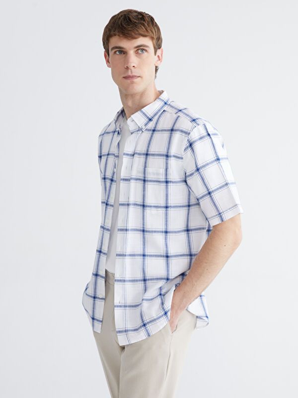 Moudda LC Waikiki - Chemise à carreaux manches courtes en tissu pour Homme - Tunisie 1