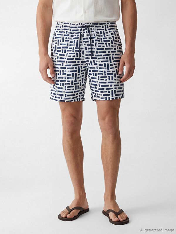 Moudda LC Waikiki - Maillot de bain pour Homme couleur Bleu marine imprimé - Tunisie 2
