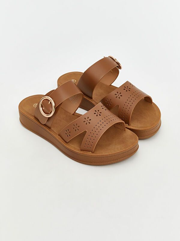 Moudda LC Waikiki - Pantoufles couleur Marron clair pour femmes - Tunisie 1