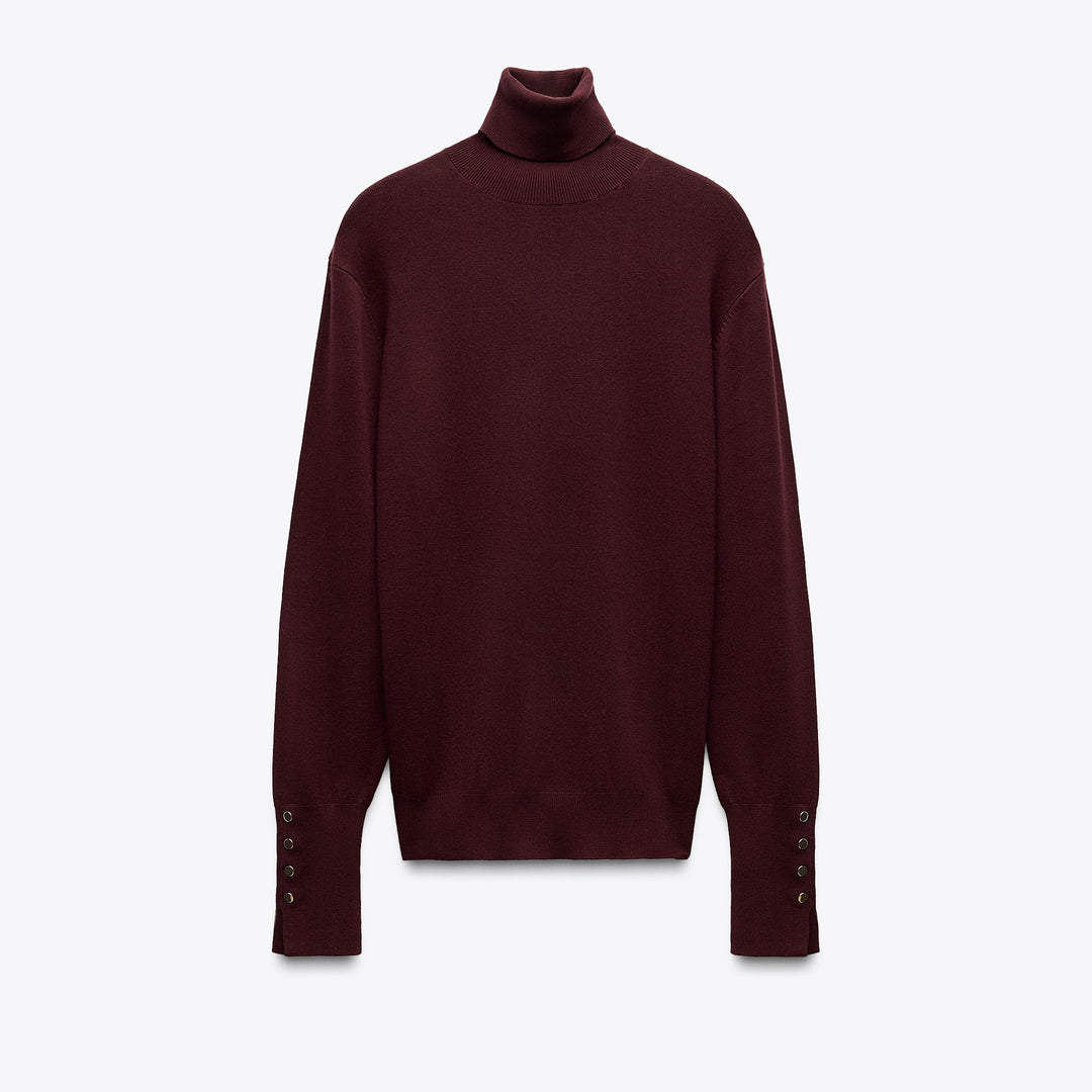 Moudda ZARA - Pull Basic - Col Cyrène & Bouton Doré Poignet - Tunisie 1