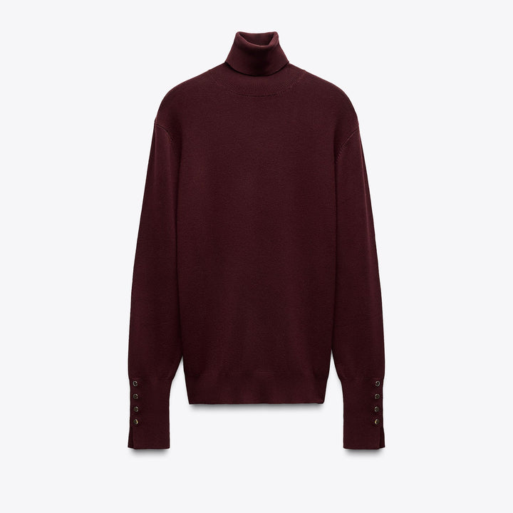 Moudda ZARA - Pull Basic - Col Cyrène & Bouton Doré Poignet - Tunisie 1