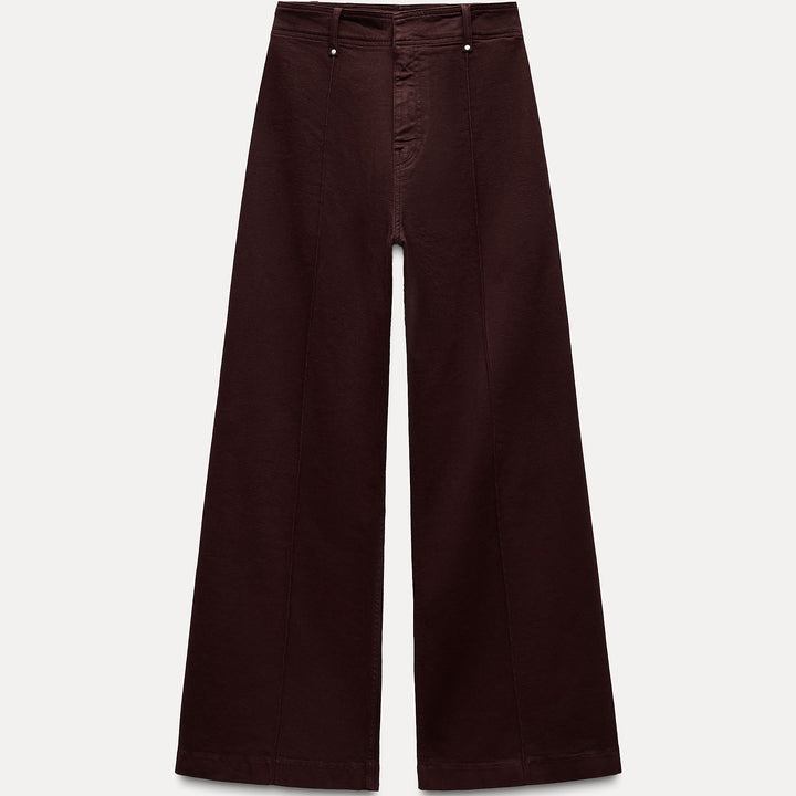 Moudda ZARA - Pantalon tailleur jambe large bordeaux - Tunisie 1