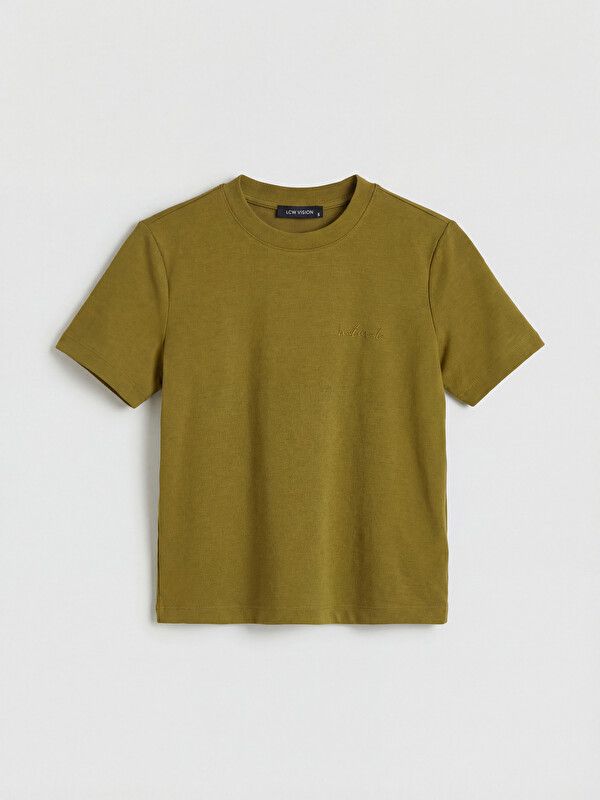 Moudda LC Waikiki - Pack jersey à maches courtes pour Femme couleur Vert olive foncé - Tunisie 1