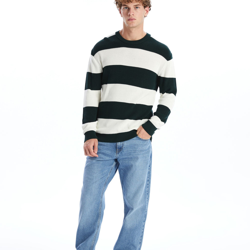 Moudda LC Waikiki - Pull rayé en tricot Homme Vert - Tunisie 2