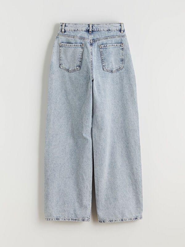 Moudda LC Waikiki - Pantalon tissé en denim Fille Acide bleu clair - Tunisie 3