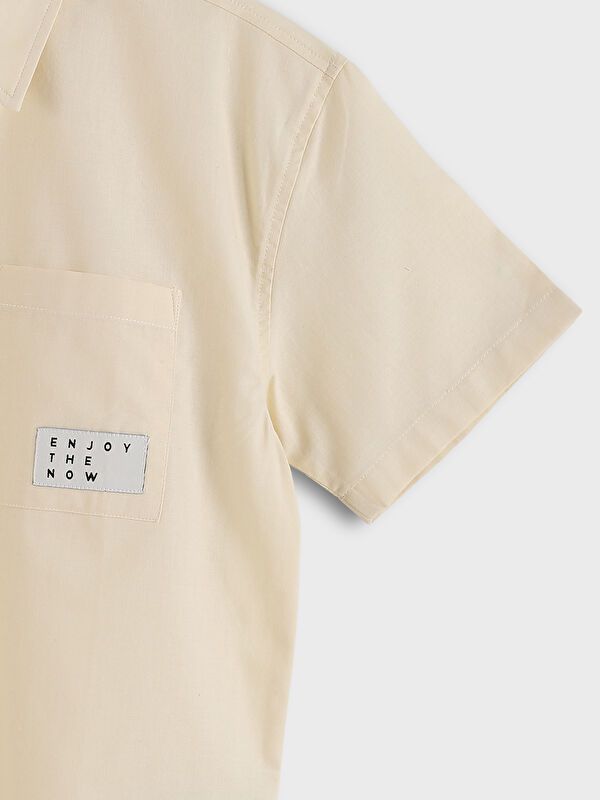 Moudda LC Waikiki - Chemise tissée manches courtes Garçon Beige clair - Tunisie 3