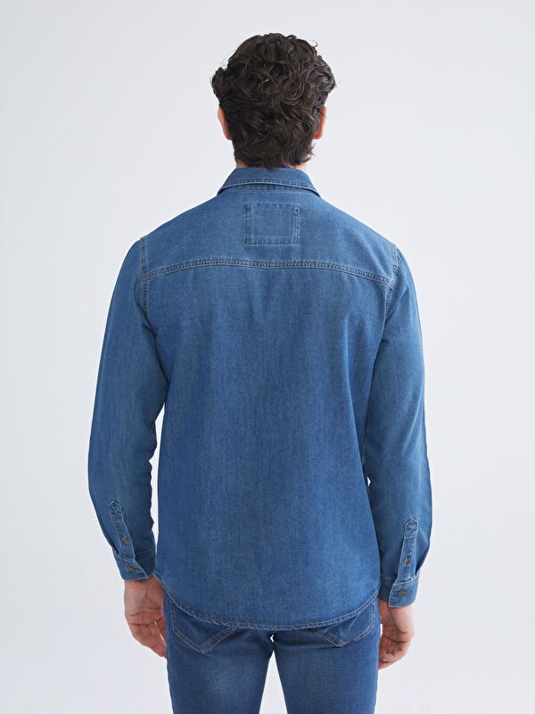 Moudda LC Waikiki - Chemise tissée à manches longues en jean pour Hommes - Tunisie 4