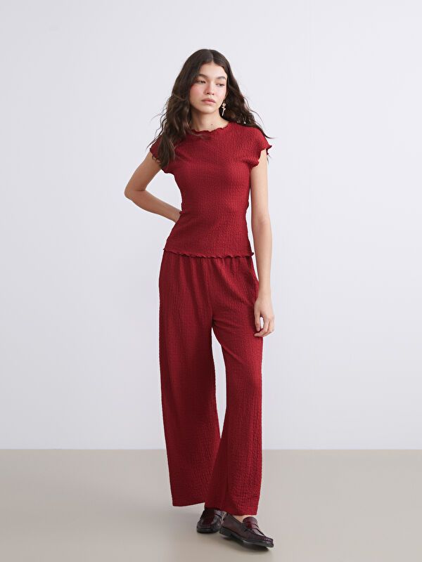 Moudda LC Waikiki - Pantalon en jersey Femme Bordeaux - Tunisie 1