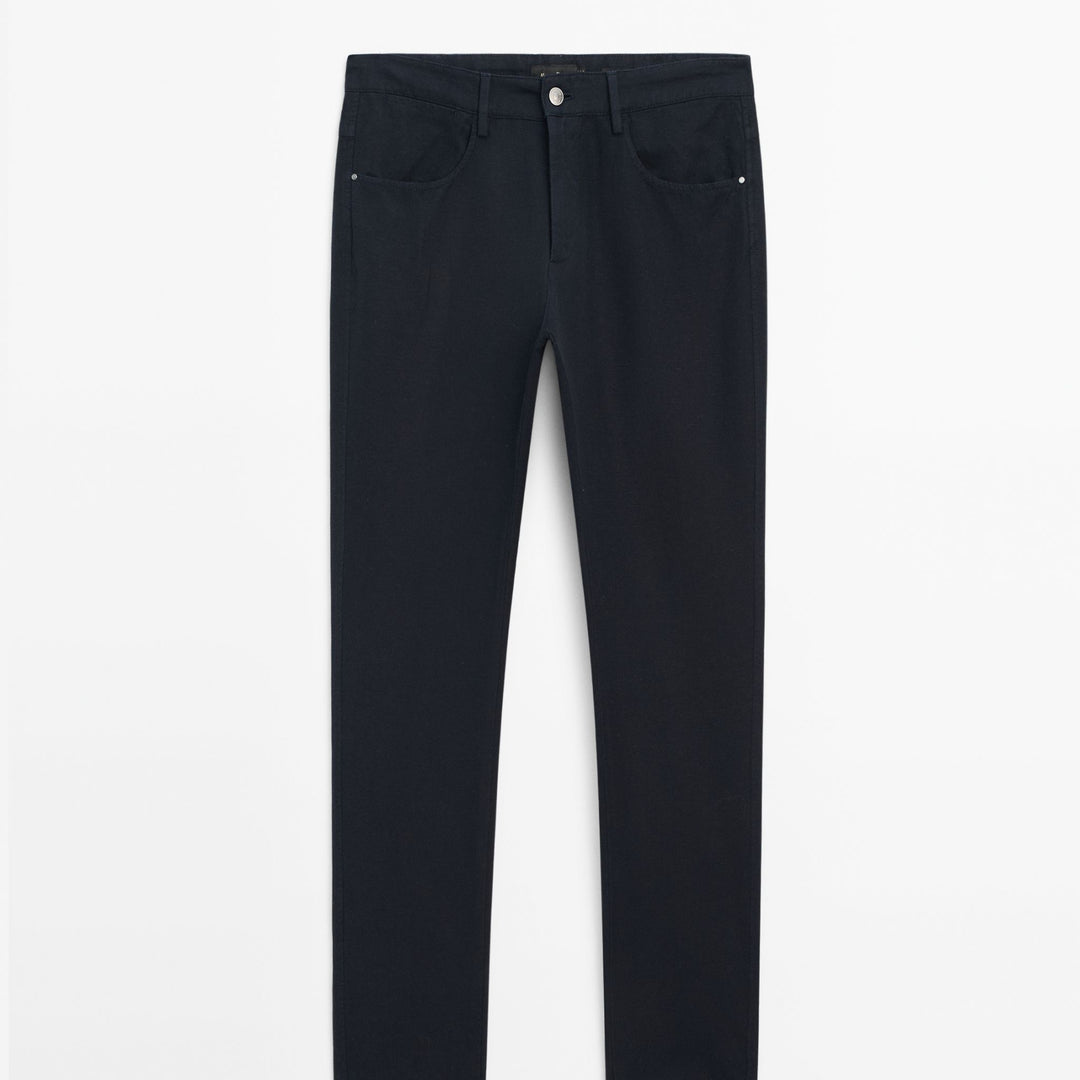 Moudda Massimo Dutti - Pantalon jean coton/lin coupe fuselée - Tunisie 1