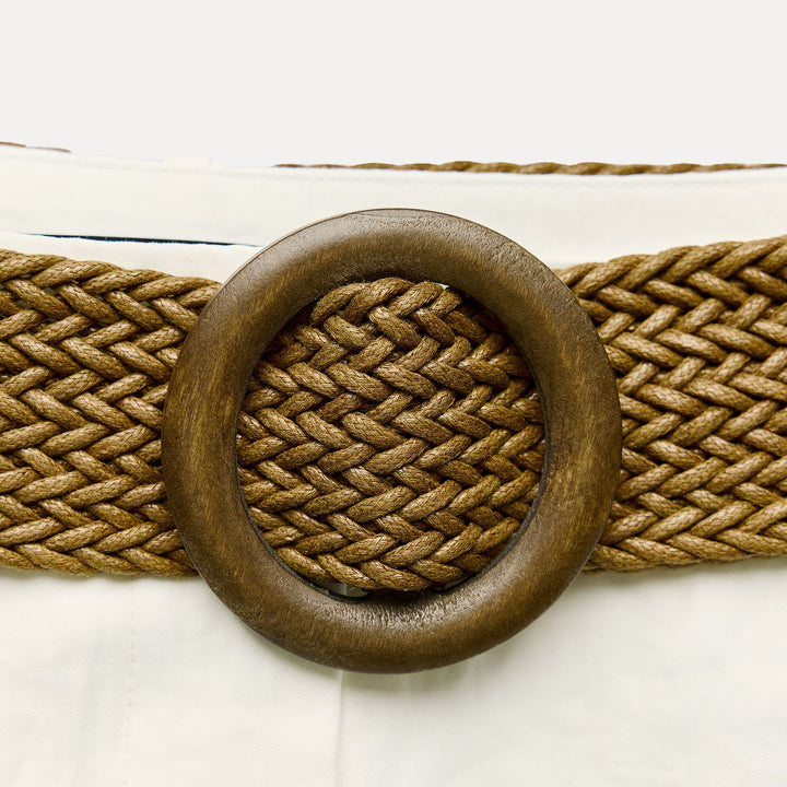 Moudda ZARA - Short ceinture large boucle ronde imitation bois - Tunisie 4