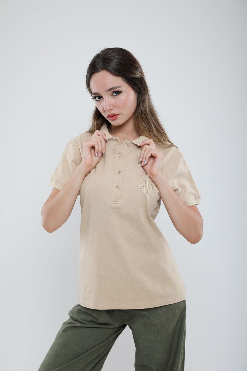 Moudda Billiorich - Polo Femme Slim Fit en Piqué de Coton - Tunisie 1