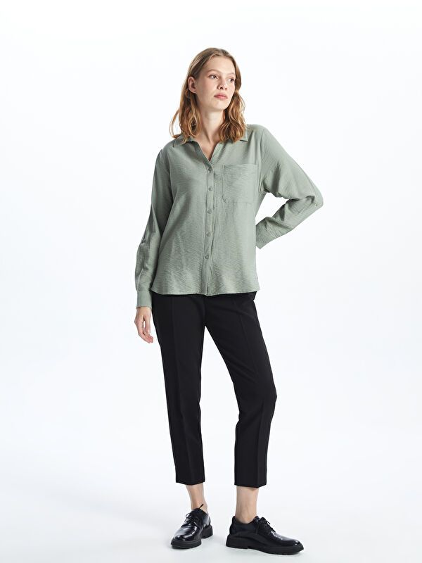 Moudda LC Waikiki - Pantalon mi-saison en tissu couleur Noir pour femmes - Tunisie 1