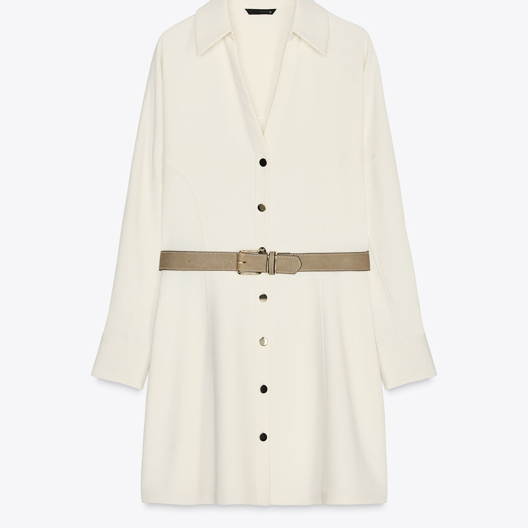 Moudda ZARA - Robe Mini Crêpe Chemisier - Ceinture - Tunisie 1
