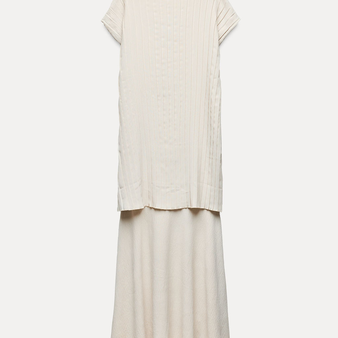 Moudda ZARA - Robe mi-longue combinée, corps plissé - Tunisie 2