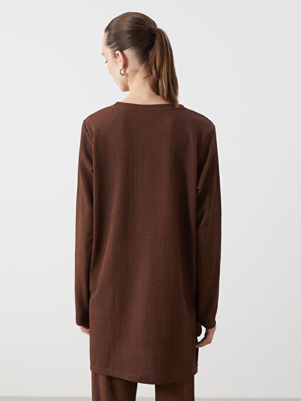 Moudda LC Waikiki - Body manches longues en jersey couleur Marron pour femmes - Tunisie 4