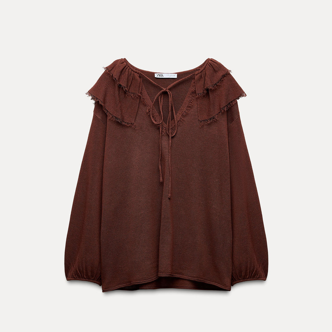 Moudda ZARA - Chemise col volants tencel/lin - Tunisie 1