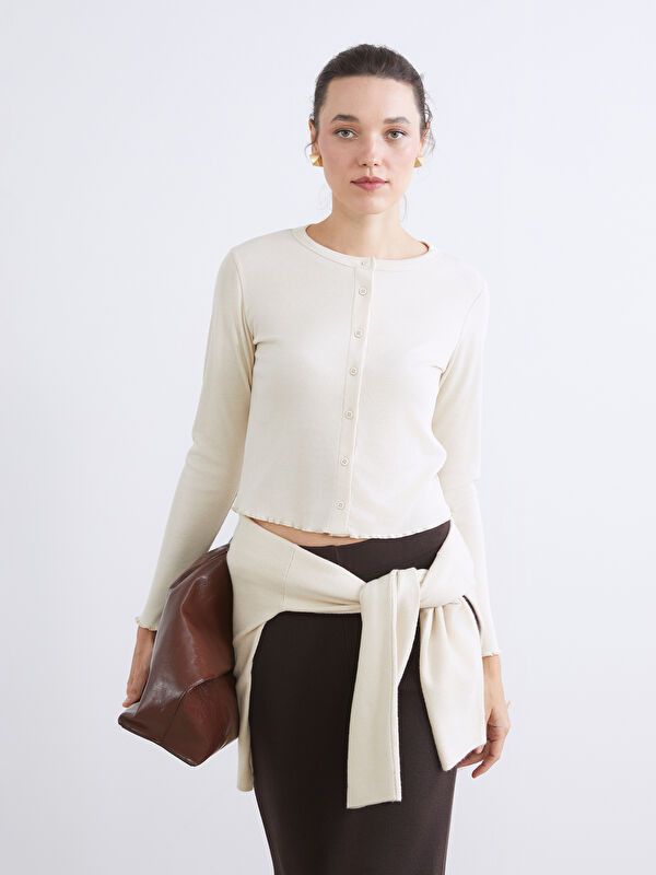 Moudda LC Waikiki - Body jersey manches longues Femme Beige clair - Tunisie 1