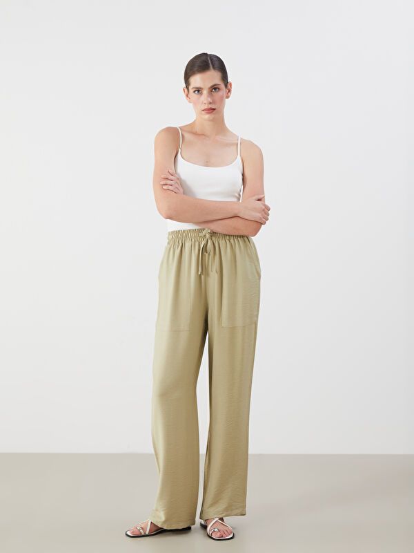 Moudda LC Waikiki - Pantalon tissé fin Femme Vert terne - Tunisie 1