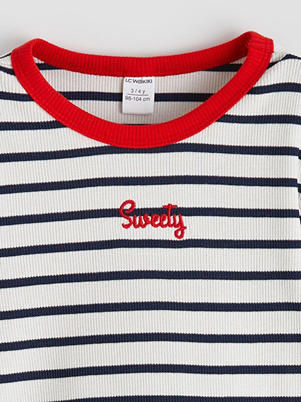 Moudda LC Waikiki - Body manches courtes en jersey pour Fille couleur Bleu marine rayé - Tunisie 2